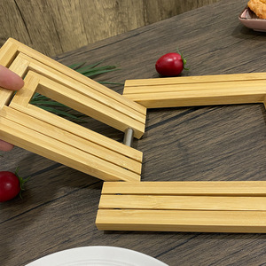 Alfombrilla resistente al calor de bambú, salvamanteles cuadrado, almohadilla aislante para uso en mesa - Product Image 2