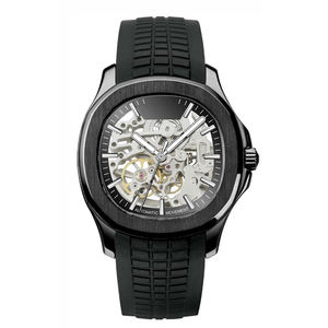 Tùy Chỉnh Thiết Kế Mới Với Logo OEM 42Mm Silicone Ban Nhạc Đồng Hồ Sáng Thép Không Gỉ Trường Hợp Tự Động <span class=keywords><strong>Skeleton</strong></span> Xem Cho Nam Giới - Product Image 2