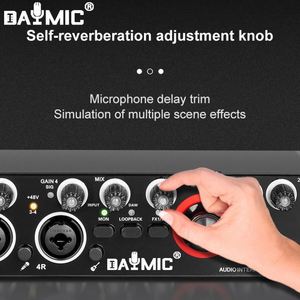 Interface audio professionnelle DAYMIC 24 bits 192 kHz 4 canaux, carte son USB pour enregistrement en direct, carte son solo, interface audio - Product Image 6