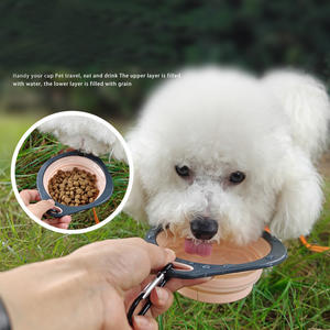 Tragbare und faltbare Silikon-Hunden äpfe Zusammen klappbare Katzen-und Hundefutter häuschen für Wasser für unterwegs - Product Image 3