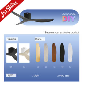 1stshine Ventilador de techo Perfil bajo 3 aspas ABS Control remoto inteligente Ahorro de espacio DC Ventilador de techo - Product Image 4