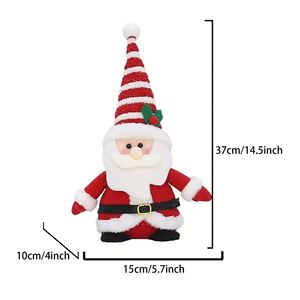 Wholesale Knit <b>Christmas</b> Plush Set Santa, Snowman & <b>Reindeer</b> Sitting Ornaments, Festive Home Decor, Low MOQ Custom - Product Image 3