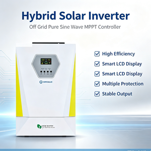 Onduleur solaire hybride hors réseau à onde sinusoïdale pure avec contrôleur <span class=keywords><strong>de</strong></span> charge MPPT pour système solaire domestique, agricole et hôtelier à batterie lithium-ion - Product Image 1