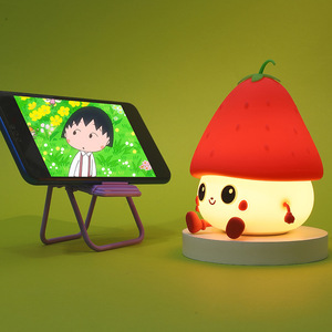 Holiday Gift Cute Cartoon Strawberry Silicone <b>Night</b> <b>Light</b> USB Rechargeable Small <b>LED</b> Bedside Lamps for Kids bedroom Home Dec - Product Image 2