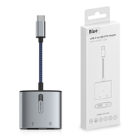 Adaptateur USB 3.0 OTG 2 en 1 Convertisseur de charge Adaptateur USB Type C vers USB mâle vers femelle Convient pour la connexion d'un téléphone mobile Disque U