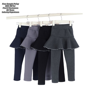 Abbigliamento per Bambini all'Ingrosso, <span class=keywords><strong>Leggings</strong></span> con Gonna 2-in-1 Foderati in Pile per Bambine, Pantaloni Invernali Personalizzabili, Vendita all'Ingrosso e Spedizione - Product Image 1