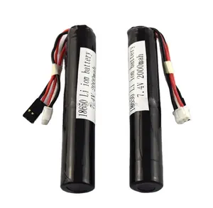 18650 באיכות גבוהה 2s1p 7.4v 2000mah עיפרון ארוך נטענת li-יון עם חבילת סוללה ו-jst