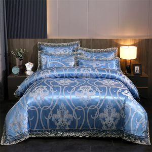 European Style Satin Jacquard Lace 100% Polyester Four-piece Bedding <strong>Set</strong> <strong>Sheet</strong> <strong>Set</strong> - Product Image 5