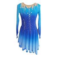 Robe de patinage artistique LIUHUO pour filles, couleur dégradée, strass étincelants, tenue de compétition BD1890