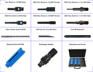 ชุดดอกสว่านเจาะคอนกรีต 11 ชิ้นในกล่อง สำหรับผนังอิฐและคอนกรีตเสริมเหล็ก - Product Image 4