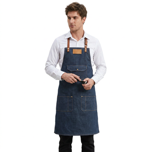 Tablier en jean personnalisé avec bretelles réglables, plusieurs couleurs, durable pour les chefs et les baristas, tabliers au design personnalisé - Product Image 1
