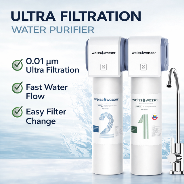 Menred Home Water Purification Equipment: Under Sink UF System Water Purifier with Hollow Fiber Membrane, 0.01 Micron Filter
