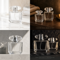Flacon de parfum en verre personnalisé, série cristal, impression de logo OEM, vide, rechargeable, 30 ml, 50 ml, 100 ml, flacon de parfum de luxe