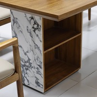 Nouvelle table basse et chaise multifonctionnelles en bois massif de style chinois, design zen moderne pour salon et bureau
