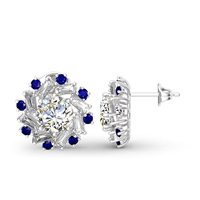 Anting-anting stud moissanite potongan bulat brilian VVS dengan halo bunga, bersertifikat GRA, perak sterling 925, untuk wanita dan pria (grosir)