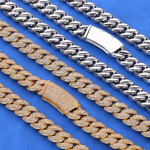Fashion Hip Hop Bling Moissanite Prong Cuban <b>Chain</b> 925 Sterling Silver Custom <b>Iced</b> <b>Out</b> Cuban Necklace VVS1 Tester Pass - Product Image 2