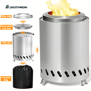 Seau à barbecue en acier inoxydable avec logo personnalisé et foyer sans fumée - Poêle à <span class=keywords><strong>bois</strong></span> portable pour le camping et la terrasse - Product Image 4