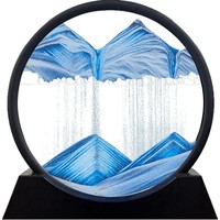 Décorations de maison en verre de luxe personnalisées en gros, tableau sablier 3D de 7 pouces, ornement créatif pour salon, cadeau d'anniversaire
