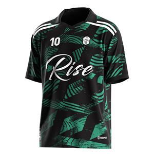 Camiseta de fútbol con cuello de polo y cuello en V, tela de secado rápido y paneles de gestión de la humedad para juegos competitivos y campos de entrenamiento - Product Image 1