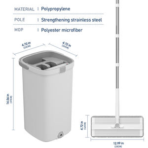 Mashhome 핸즈프리 극세사 바닥 청소 걸레 헤드 교체 습식 건식 플랫 스퀴즈 걸레 및 버킷 링거 세트 - Product Image 6