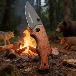 มีดพับขนาดเล็ก EDC ทำจากไม้พะยูงคุณภาพสูง สำหรับล่าสัตว์ ตัดผลไม้ พร้อมที่เปิดขวด ไขควงปากแบน - Product Image 2