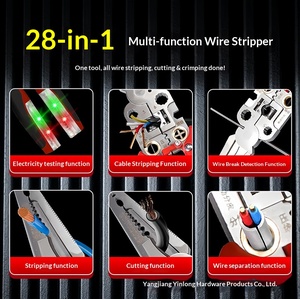 Key plate stainless steel foldable wire stripping pliers multi-functional with measuring pen wire stripping pliers electrical - Product Image 4