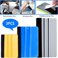Spatule de haute qualité avec bord en feutre (bleu, violet, marron) – Outil souple en plastique pour les autocollants de voiture, le covering vinyle et la teinture.