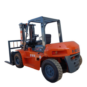 Cheap Price CE HELI 7Ton CPCD70 Heavy Duty Diesel Solid Tire Forklift Two Stage Mast Isuzu Engine for Industrial Construction - Product Image 1