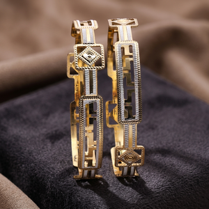 Pulseras CNC de Dos Tonos al por Mayor, Pulseras de Moda, Pulseras de Oro de Dos Tonos para Uso Diario, Pulseras de Dos Tonos con Diseños Modernos - Product Image 3
