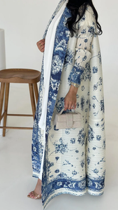 Vestido largo plisado con estampado elegante, modesto y lujoso de LEDUO, estilo kimono, pashmina, abaya. - Product Image 3