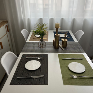 Mantel individual moderno minimalista de PVC con aislamiento térmico estilo europeo y occidental, diseño de grano de bambú, <span class=keywords><strong>para</strong></span> cocina, transfronterizo. - Product Image 2