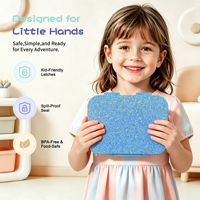 Boîte à lunch isotherme en acier inoxydable avec couvercle en plastique chauffable, personnalisée en usine, mignonne, scintillante et pailletée, vente en gros