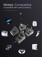 Uluslararası Çoklu Prizli DC ABD AB BK AV JP Fişleri 5V 12V 24V 1A 1.5A 2A 3A PC Tak ve Çalıştır LED Aydınlatma Güç Adaptörü