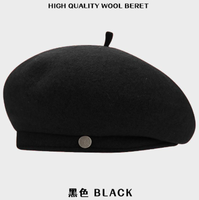 Chine Xinxing nouveau Style minimaliste à large bord 100% laine à la mode polyvalent métal Logo artiste casquette béret chaud pour une utilisation en extérieur