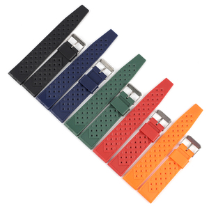 Bracelet de montre sport en silicone caoutchouc étanche à dégagement rapide Tropical, sangle de plongée premium 20mm 22mm 3mm d'épaisseur, multicolore - Product Image 3