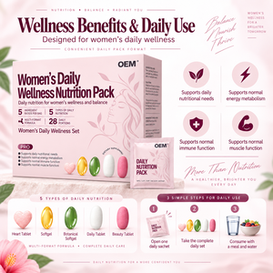 Integratore Nutrizionale Quotidiano per il Benessere Femminile con Marchio Privato, Multivitaminico, Omega <span class=keywords><strong>3</strong></span>, Ferro, Collagene, Formula Personalizzata OEM ODM - Product Image 4