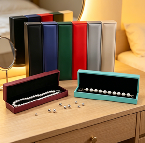 Juego de Joyería de Collar Largo de Cuero PU al por Mayor, Estilo Elegante y Sencillo, con Cajas Personalizadas con Logotipo y Embalaje de Terciopelo - Product Image 5