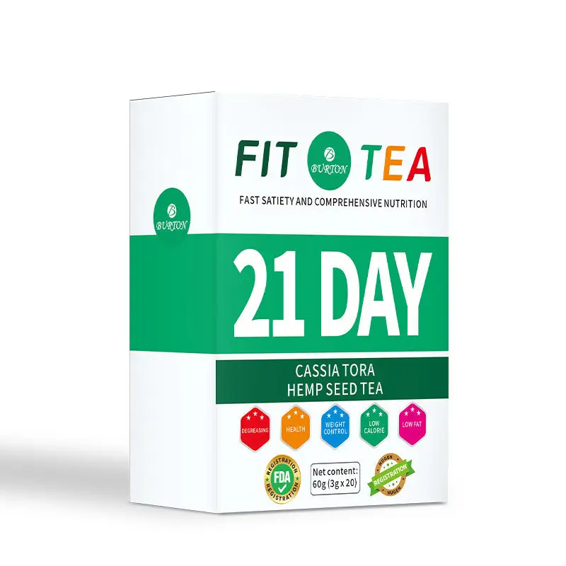 Venta caliente Etiqueta Privada pérdida de peso saludable Herbal Fit Tea Detox té adelgazante con Cassia tora té de semillas de cáñamo en Stock