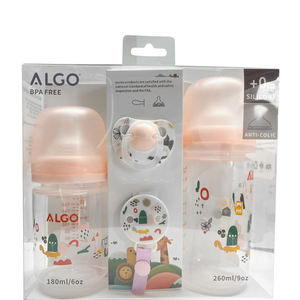 Set di 4 biberon ALGO Hotsale con catena per ciuccio, regalo per neonati - Product Image 1