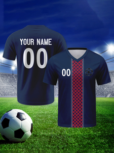 Maillot de football personnalisé avec logo 2026 Nouveau design Col en V Manches courtes Respirant Anti-transpiration Unisexe Adulte Vente en gros - Product Image 2