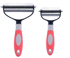 Strumento per la pulizia dell'animale domestico 2 In 1 depilazione a nodo aperto eliminatore di <span class=keywords><strong>peli</strong></span> di cane pettine per animali domestici <span class=keywords><strong>spazzola</strong></span> per animali domestici In acciaio inossidabile - Product Image 5