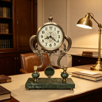 Horloge de table numérique rétro européenne Design antique américain silencieux pour chambre à coucher salon accessoires créatifs de décoration de la maison