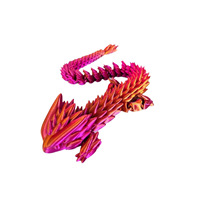Nuevo modelo de figura de dragón sin dientes impresa en 3D, el más vendido transfronterizo, juguete colorido articulado, adorno de cabeza grande para