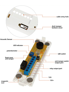Sensor de Vibração Magnético com Fio DKM <span class=keywords><strong>12V</strong></span> para Caixas Eletrônicos, Sensor de Quebra de Vidro para Joalherias, <span class=keywords><strong>Detector</strong></span> de Vibração MA-976A com Garantia de 2 Anos - Product Image 6