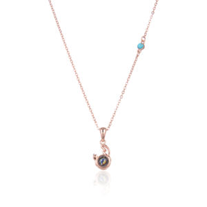 Collar de Moda de Verano Pasirley, Plata de Ley 925, Eslabones de Turquesa, Doce Constelaciones (6/22 7/22) Cáncer, Personalizado, Unisex - Product Image 1