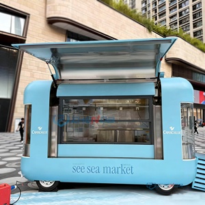 Factory Price Fast Food Mobile <b>Trolley</b> Car Customized Stainless Steel <b>4</b>-<b>Wheel</b> Full Kitchen Electric Food Truck - Product Image 4