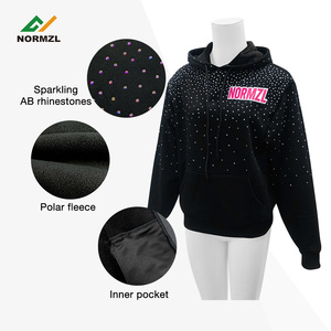 เสื้อแจ็คเก็ตวอร์มอัพเชียร์ลีดเดอร์ ปักโลโก้ด้วยคริสตัลวิบวับ แบบมีฮู้ด สไตล์วาร์ซิตี้ ชุดออกกำลังกาย ชุดทีมเต้น ชุดวอร์ม - Product Image 4