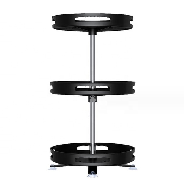 360 Degree Rotating Household Storage Organizer Functional Metal Spice Rack for Kitchen Bathroom