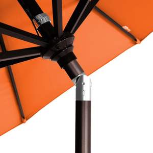 Paraguas <span class=keywords><strong>de</strong></span> Patio Sunbrella Premium <span class=keywords><strong>de</strong></span> 9 pies, 12 años, botón <span class=keywords><strong>de</strong></span> manivela que no se decolora, marco <span class=keywords><strong>de</strong></span> bronce inclinable moderno - Product Image 4