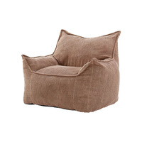 Sitzsack-Sessel Einzelsofa Kleines Sofa für Kompakte Wohnungen Moderner Minimalistischer Hochdichter Schaumstoff Stoffbezug Künstlerischer Faulenzer-Sessel für den Balkon